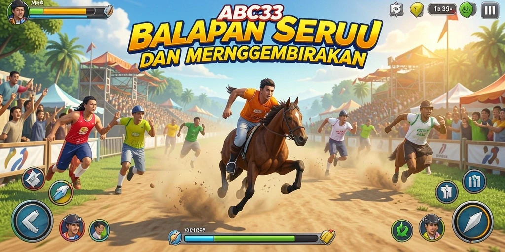 Tampilan gameplay balapan seru di ABC33 dengan kendaraan mengesankan.