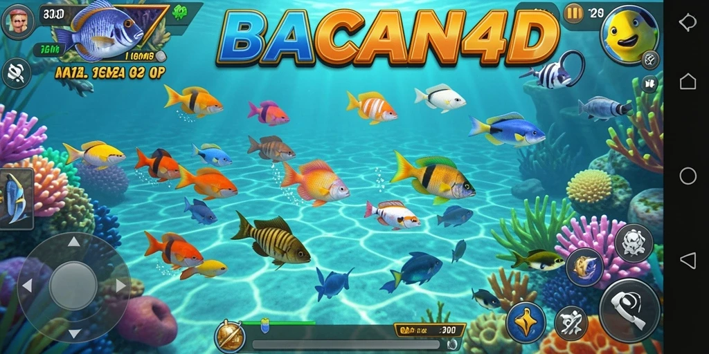 Gameplay menarik BACAN4D dengan aksi menembak ikan.