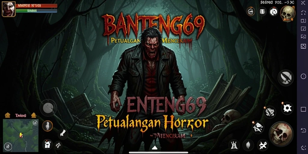 Tampilan gameplay menakutkan dari BANTENG69 yang menampilkan suasana mencekam.