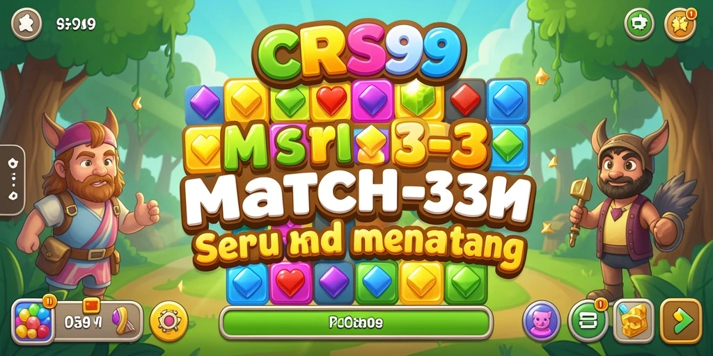 Tampilan gameplay CRS99 yang menarik saat mencocokkan item-item berwarna.