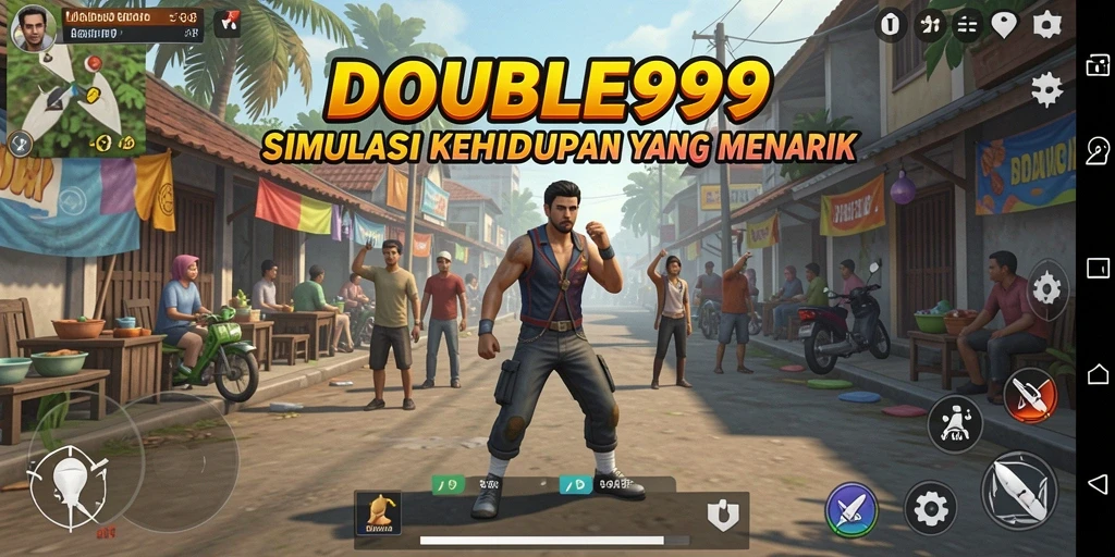 Screenshot menunjukkan gameplay mendalam dari DOUBLE999 dengan elemen simulasi yang menarik.