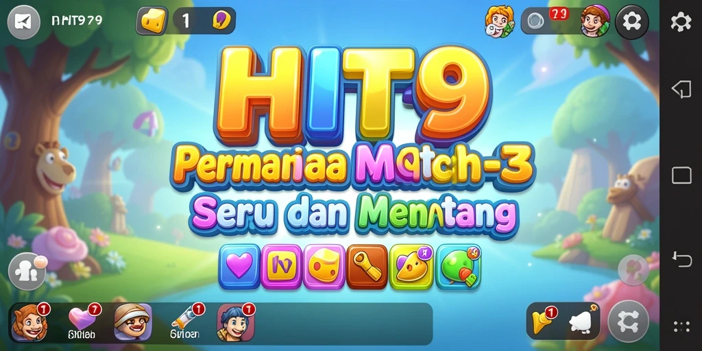 Gambar menampilkan gameplay seru dari permainan Match-3 HIT9.