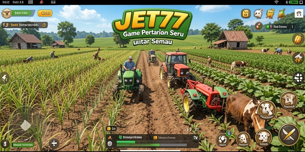Tampilan menarik dari gameplay JET77 yang penuh warna.