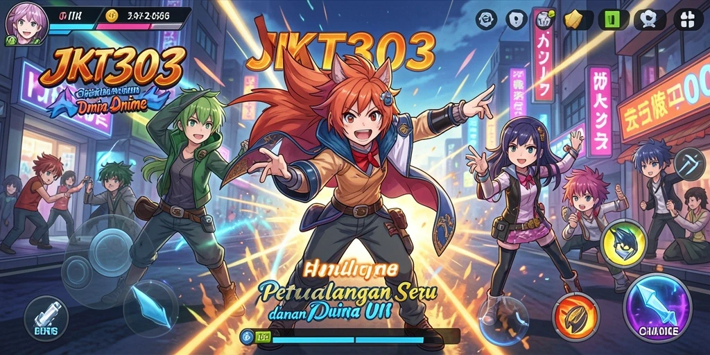 Tangkapan layar JKT303 dengan karakter Anime beraksi seru di dalam game.