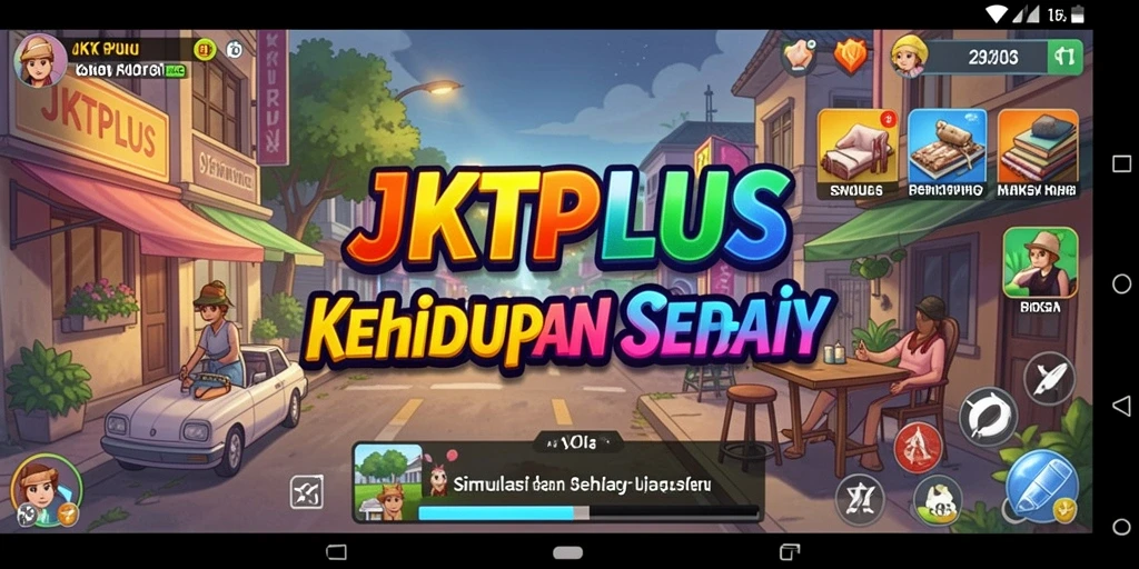Gameplay JKTPLUS yang menampilkan kehidupan sosial yang dinamis dan interaktif.