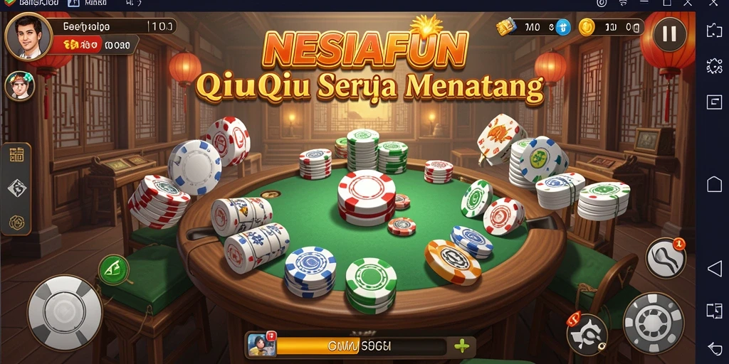 Screenshot utama NESIAFUN menampilkan momen seru pertandingan QiuQiu.