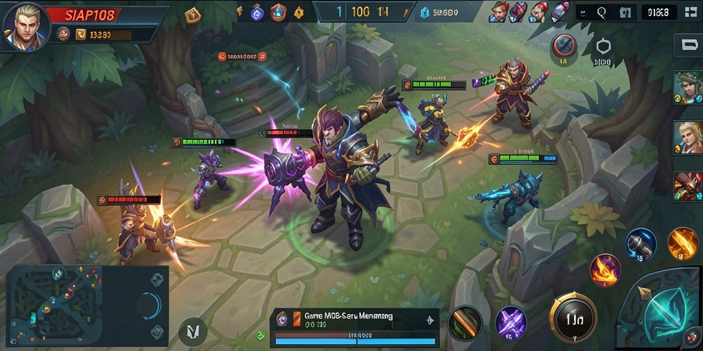 Tampilan menarik gameplay MOBA di SIAP108.