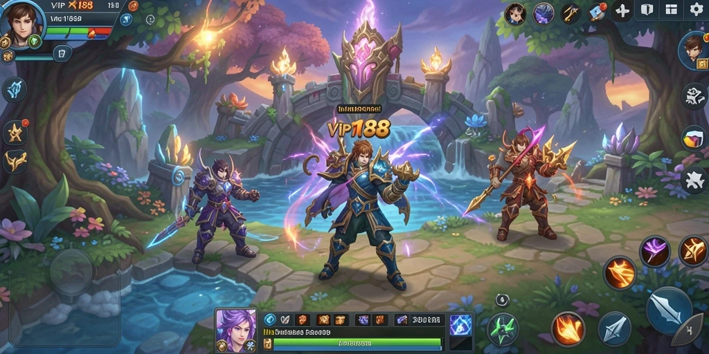 Tampilan gameplay yang menakjubkan dari VIP188, menunjukkan pertempuran seru di dunia MMORPG.