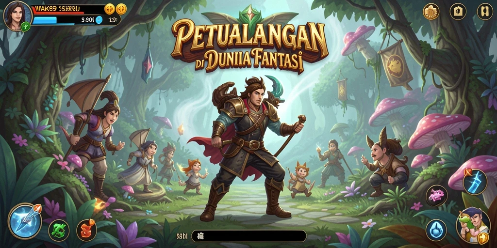 Tangkapan layar gameplay WAK89 menampilkan aksi seru di alam fantasi.